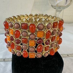 Large neutral cream colors stretch bracelets